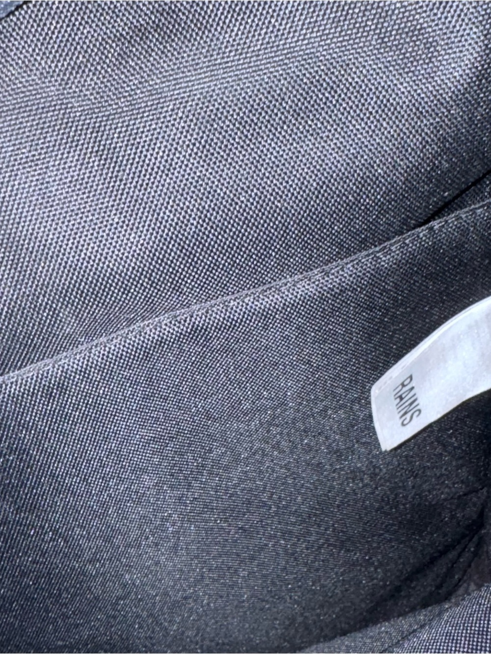Rains Navy and Black Rolltop Backpack with Branded Strap - Picture 5 of 5